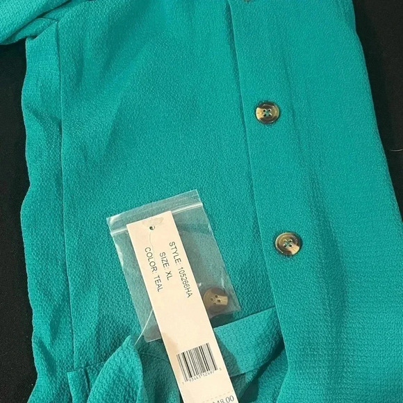 Counterparts size XL turquoise green pullover blouse NWT - Picture 6 of 12